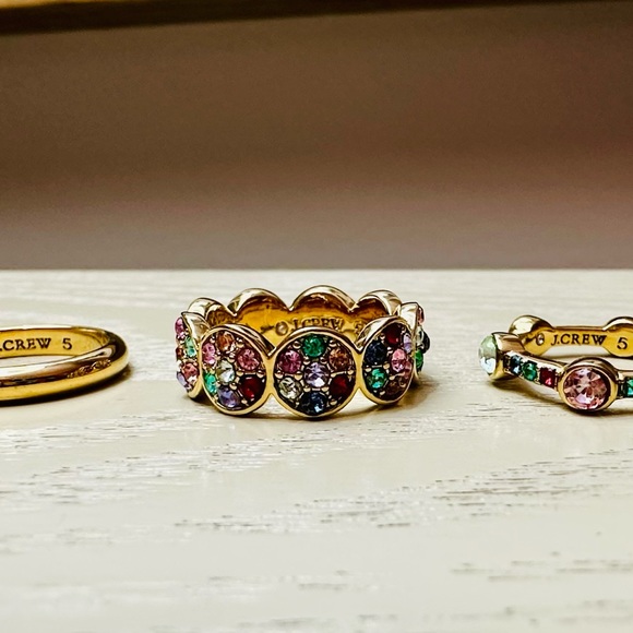JCrew Rainbow-Colored Stacking Rings - Picture 3 of 5